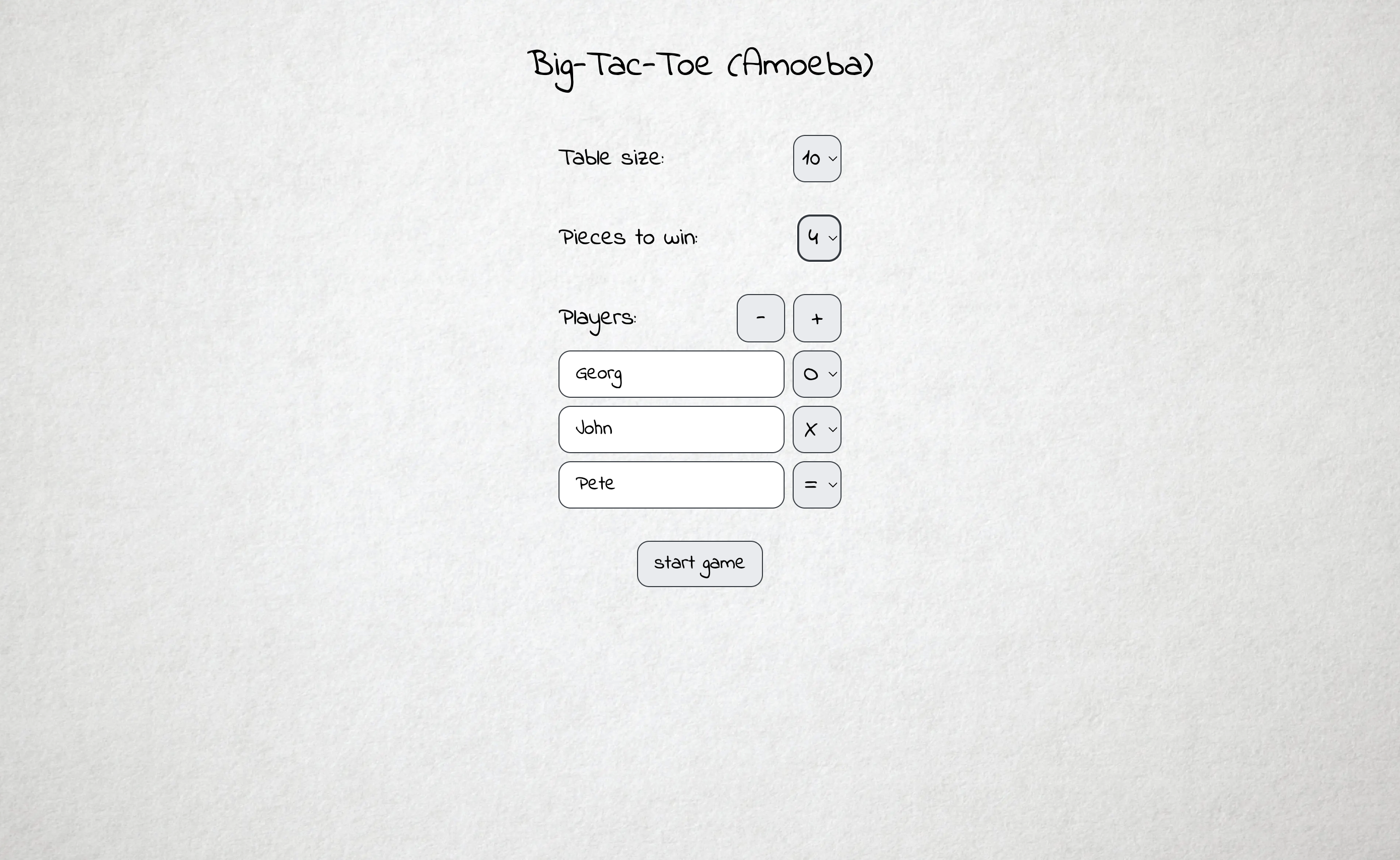 Tig Tac Toe game (but bigger)