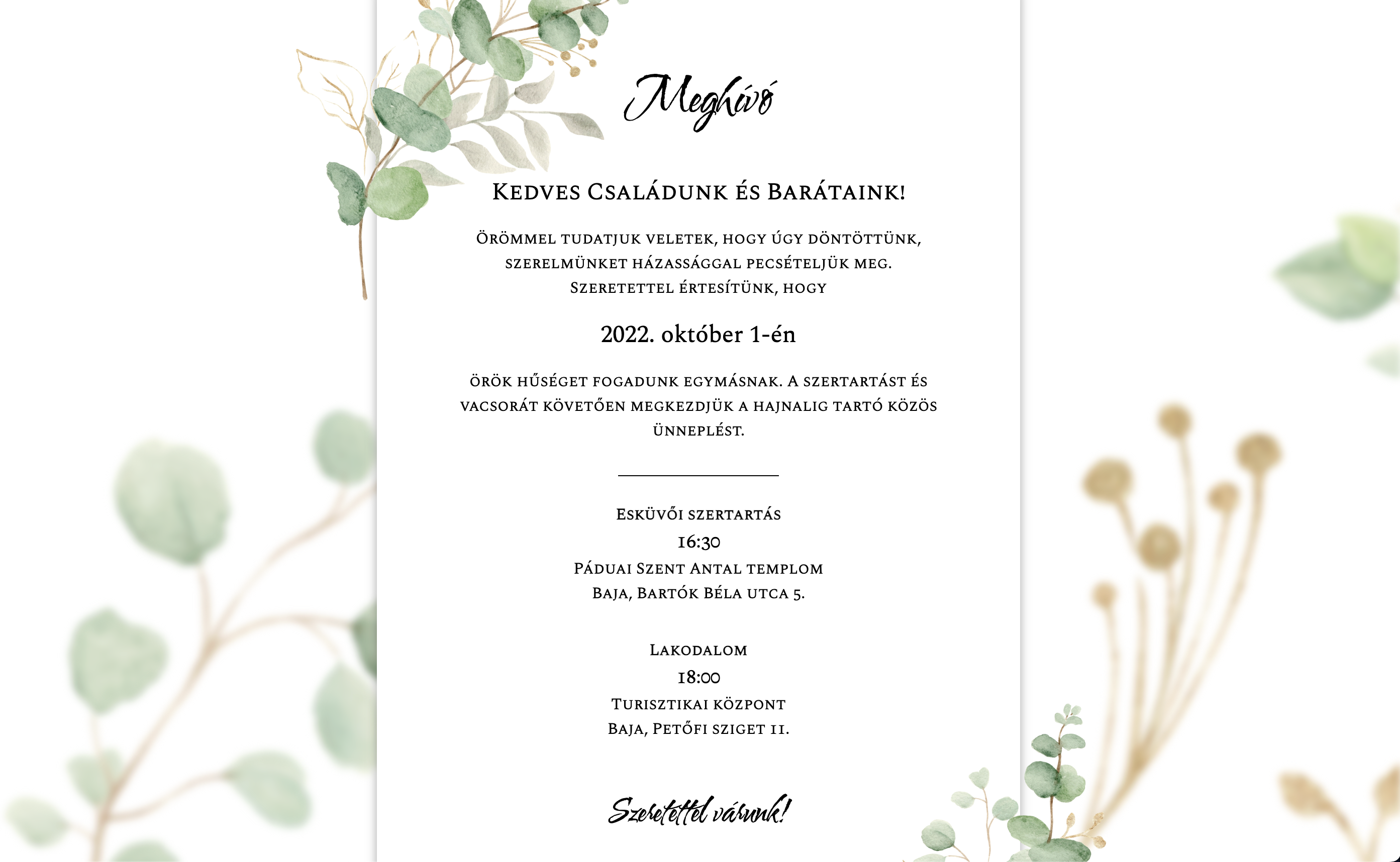 Wedding invitation